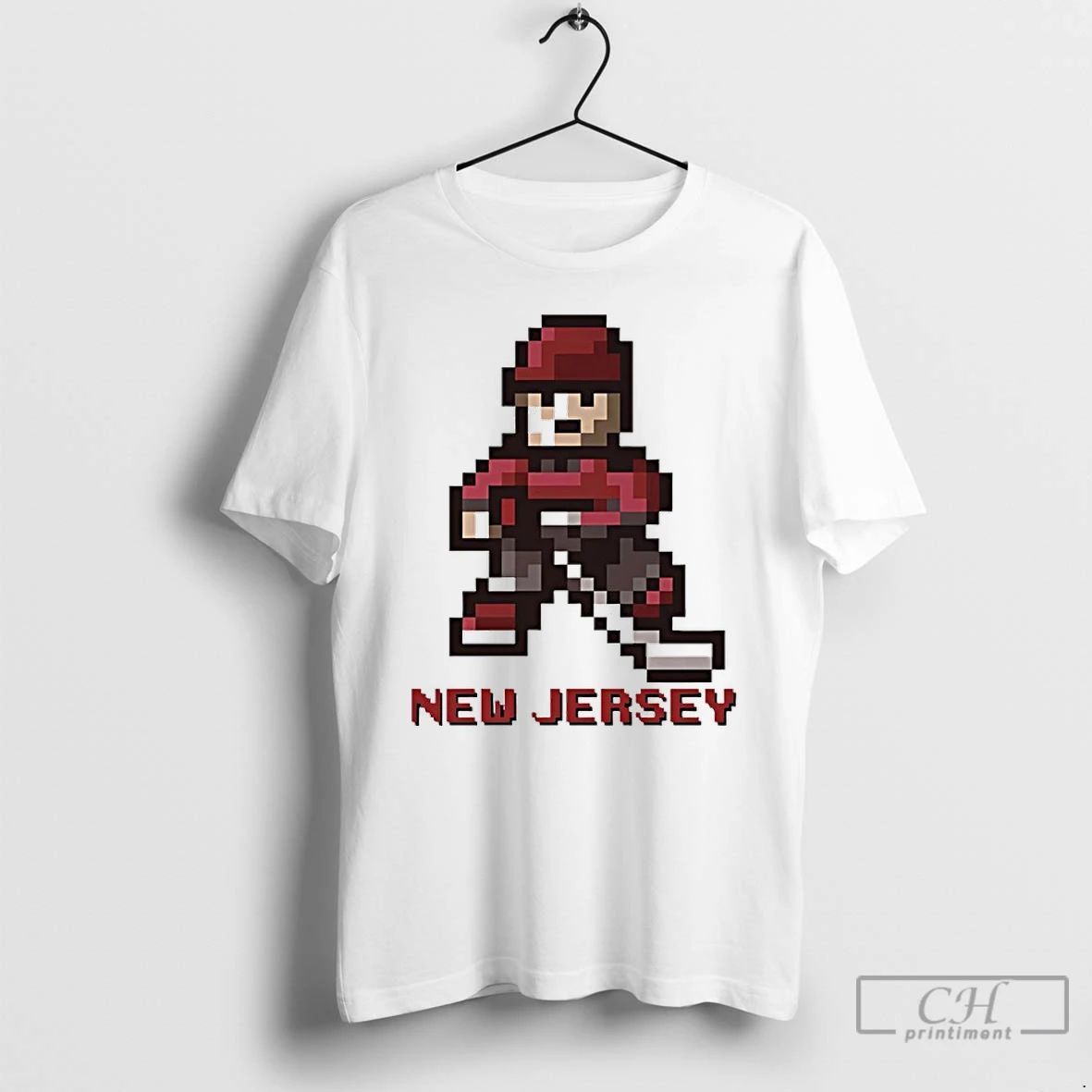 Classic New Jersey Devils Hockey 8 Bit Retro Baller T Shirts