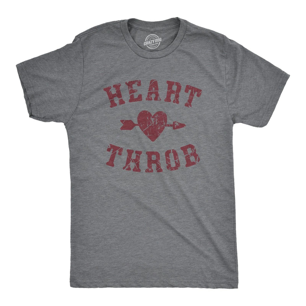 Mens Heart Throb T Shirt Cute Valentines Day Shirt for Men