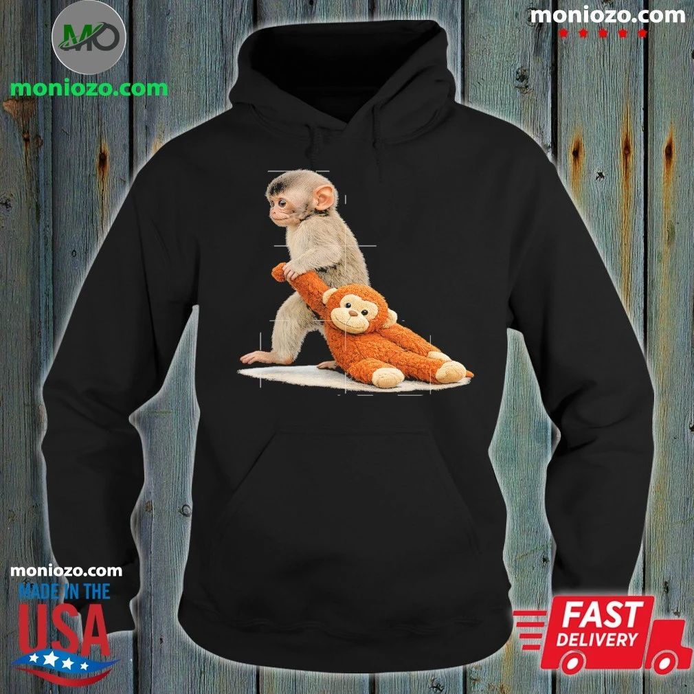 The Monkey Punch With Plush Toy Cute Baby Stuffed Animal Shirt