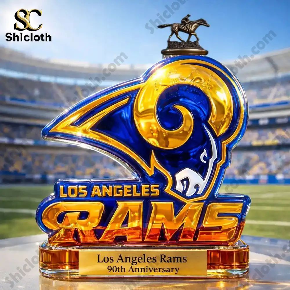 RAMS 90th Anniversary Whiskey Glass Bottle