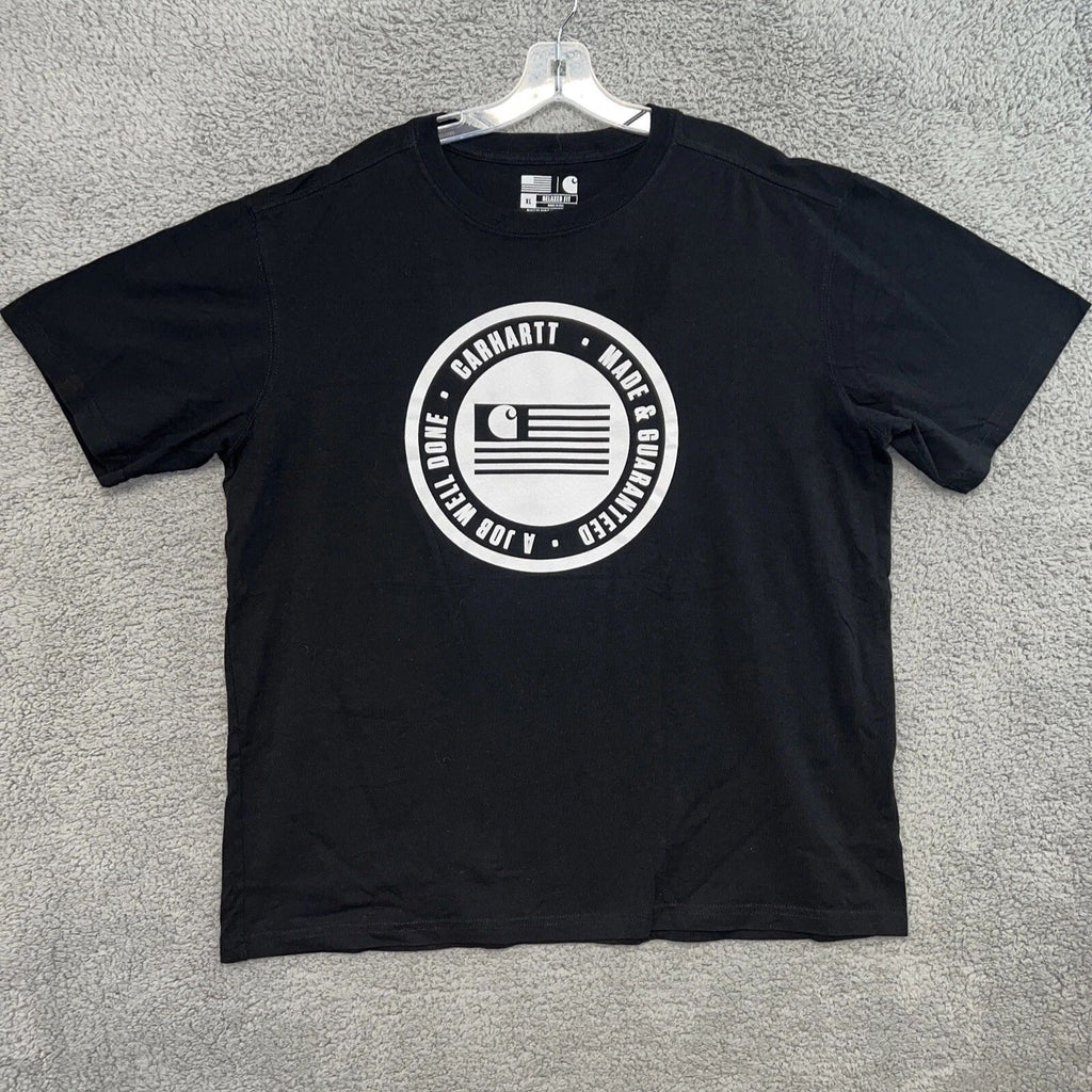 Carhartt T Shirt Men's Size XL Black A Job Well Done Graphic Logo Tee