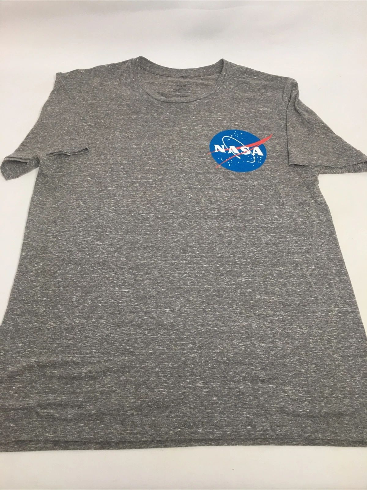 NASA Front and Back Gray Logo T-shirt Men Medium Short Sleeve