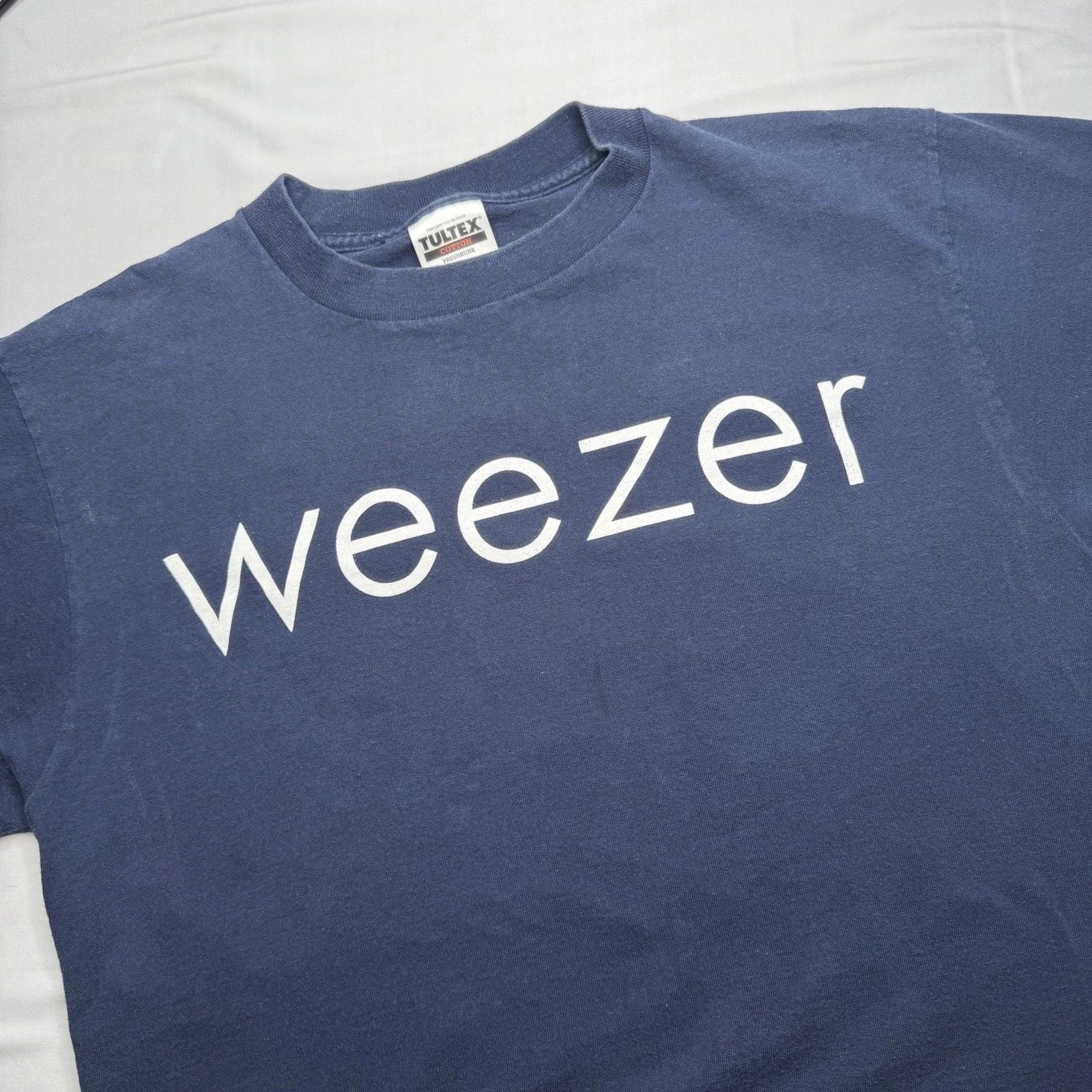 VTG Men L Weezer 1994 Winterland Productions Rock Express T Shirt Navy Tultex US