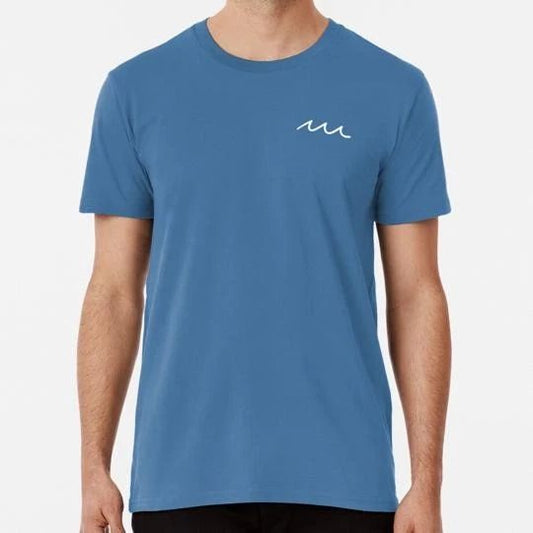 Wave White On Blue Small For Clothes Size S to 5XL Made in the USA T-Shirt