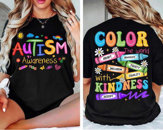 Autism Awareness Shirt 2-sided Print T-shirt Special Education