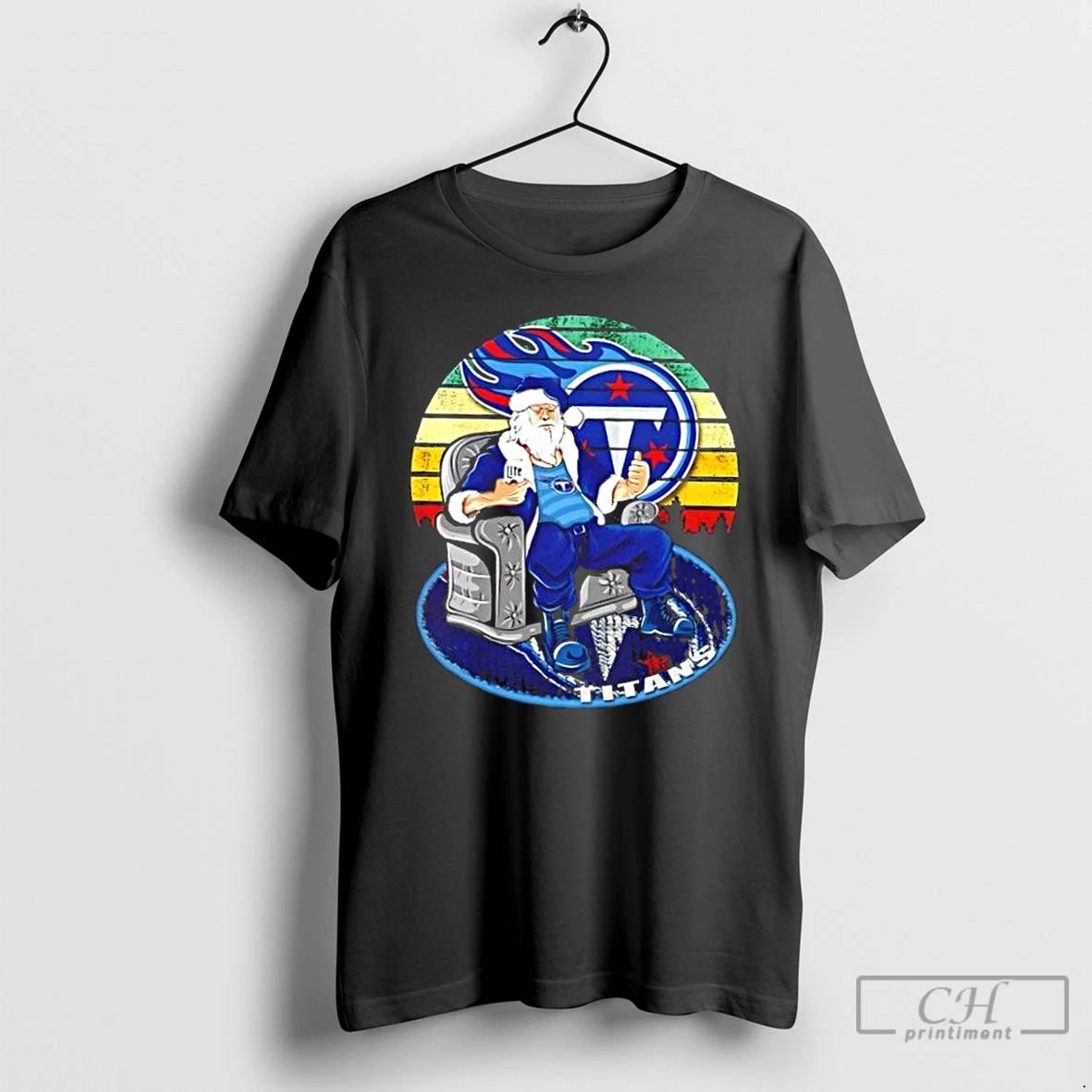 Premium Tennessee Titans X Santa Claus Christmas Vintage T Shirts