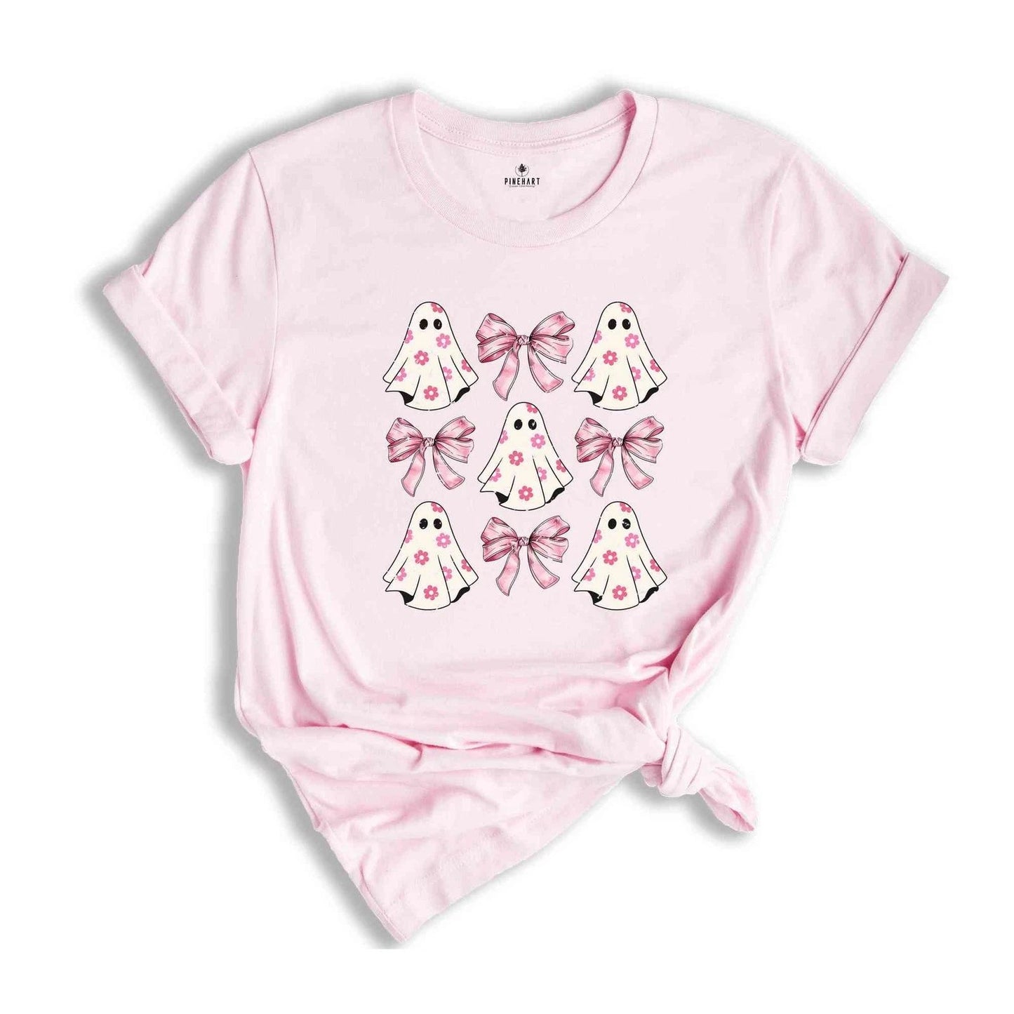 Coquette Halloween Shirt, Coquette Pink Bow Ghost, Cute Ghost Shirt, Pink Coquet