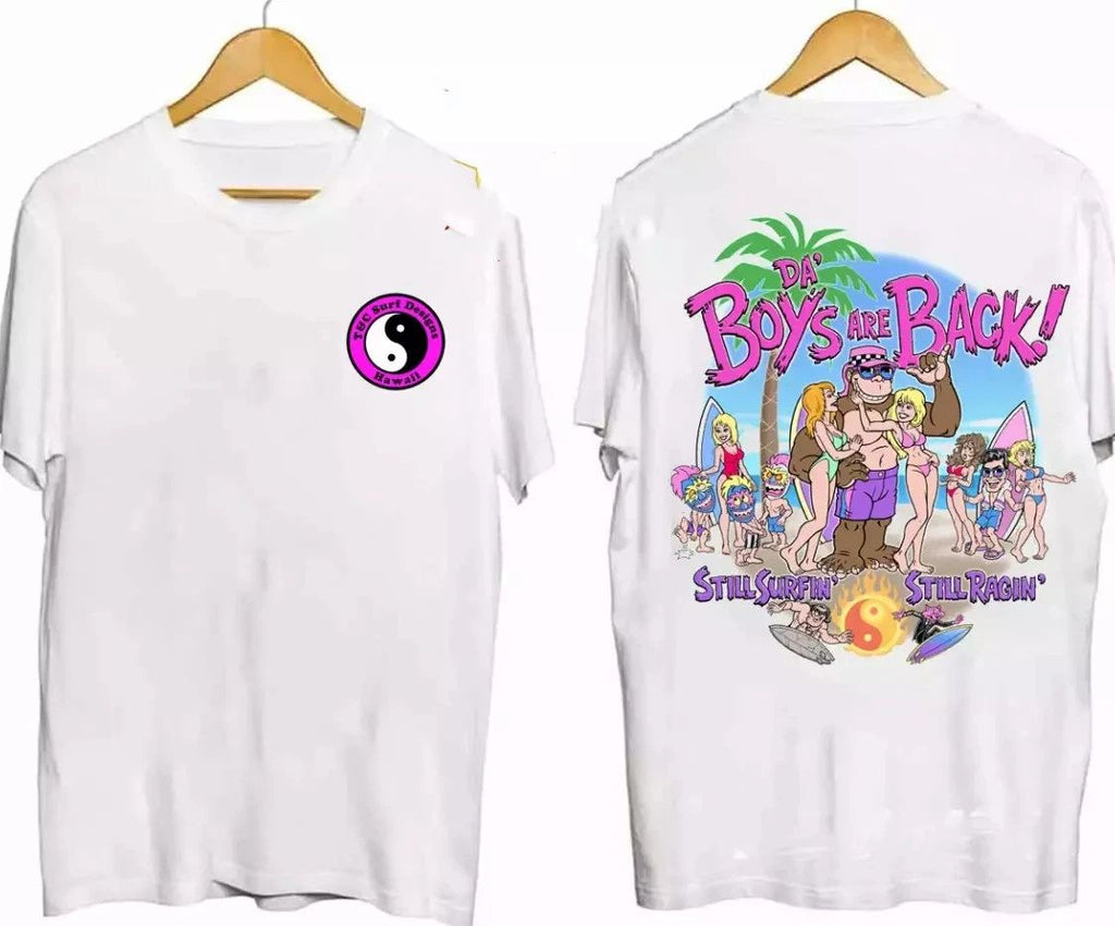 T C Surf Challenge Retro 80s Designs T-shirt White 2 sides Tshirt new