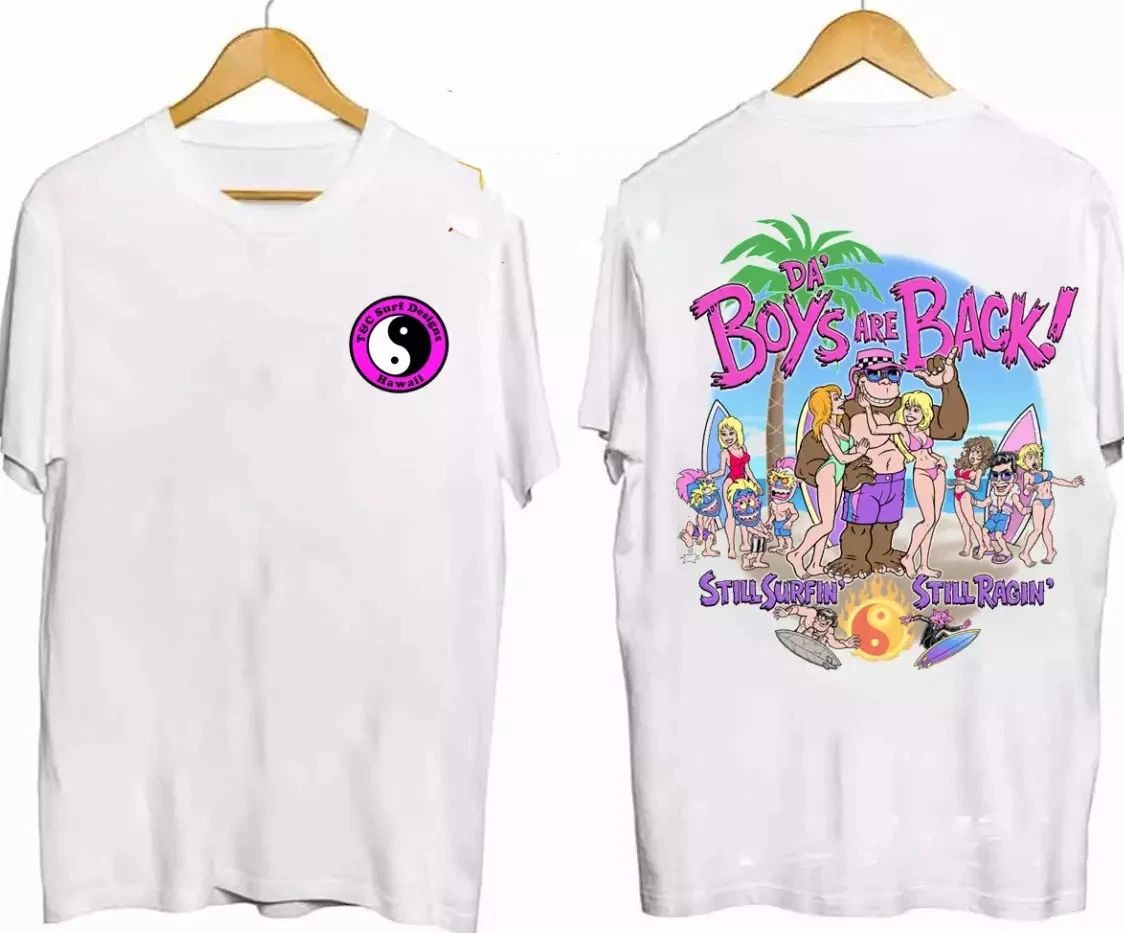 T C Surf Challenge Retro 80s Designs T-shirt White 2 sides Tshirt new