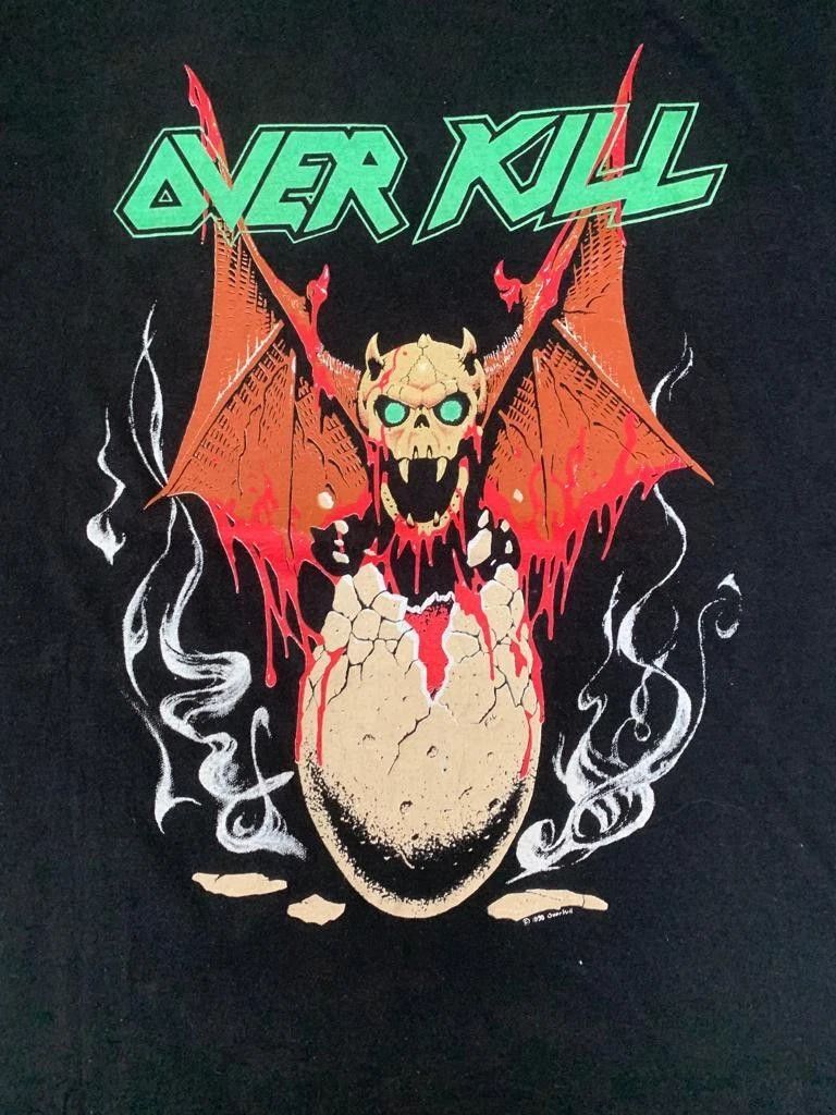 Vintage overkill 90 Band Classic T-shirt Black Cotton tee All Sizes CO137