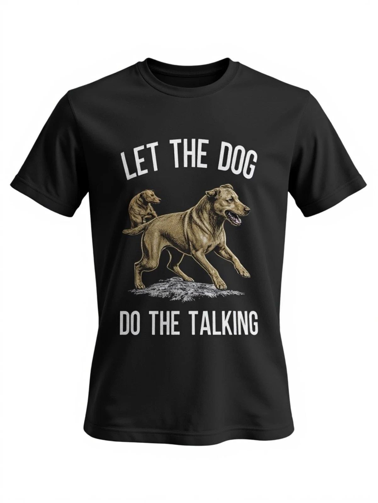 Black Dog Print Graphic T-Shirt  Casual Short Sleeve Tee for Dog Lovers, 100%,
