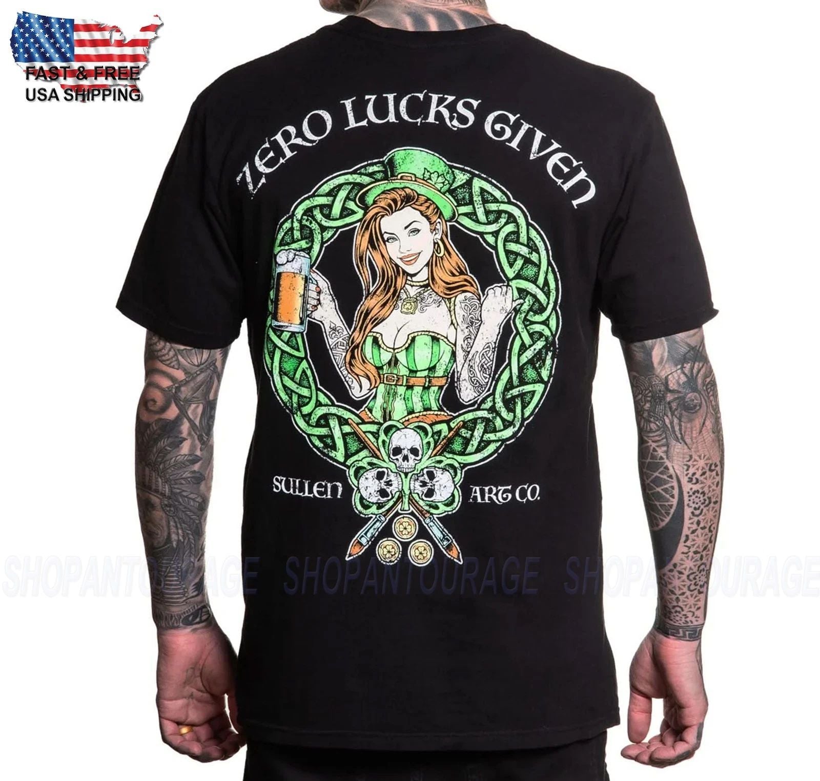 Sullen Zero Lucks Given Fit Premium T-Shirt A Maniche Corte Per Uomo