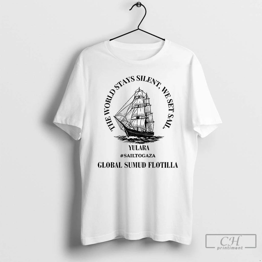Classic Sailboat Global Palestinian Solidarity Protest T Shirts