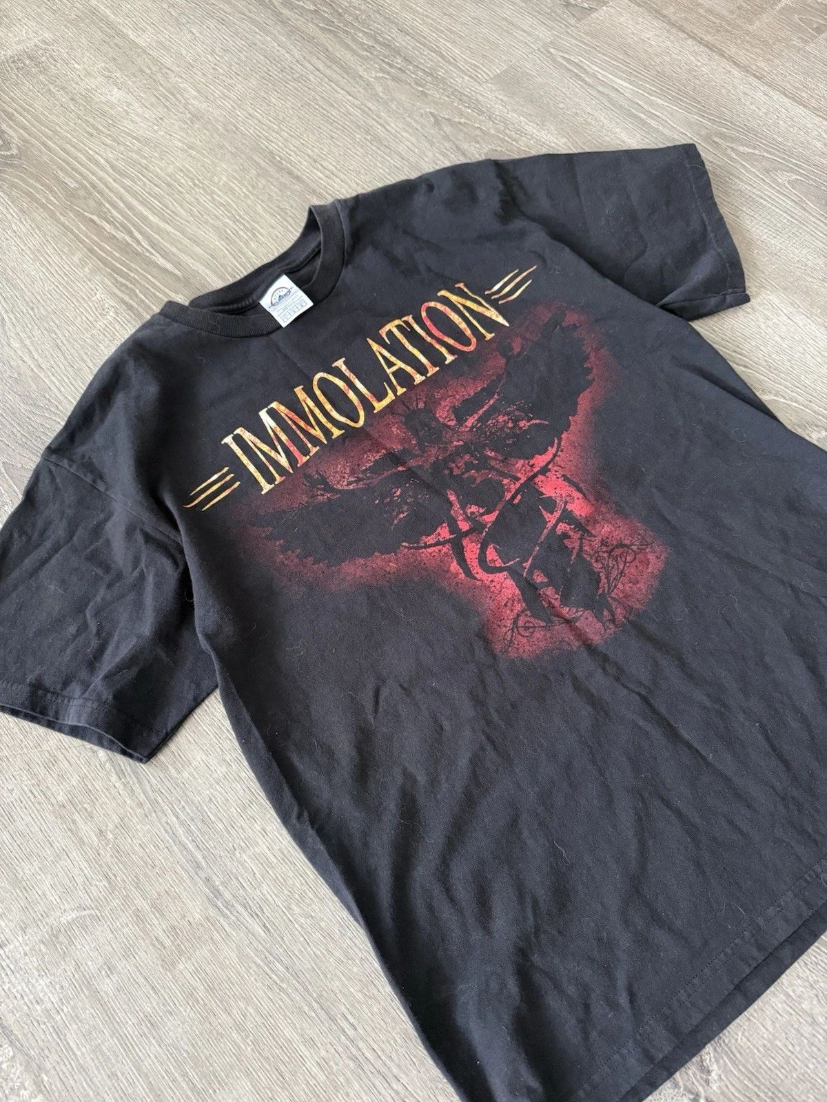 Vintage Y2K 2000s Immolation Death Metal Punk Band Concert T-Shirt Size L