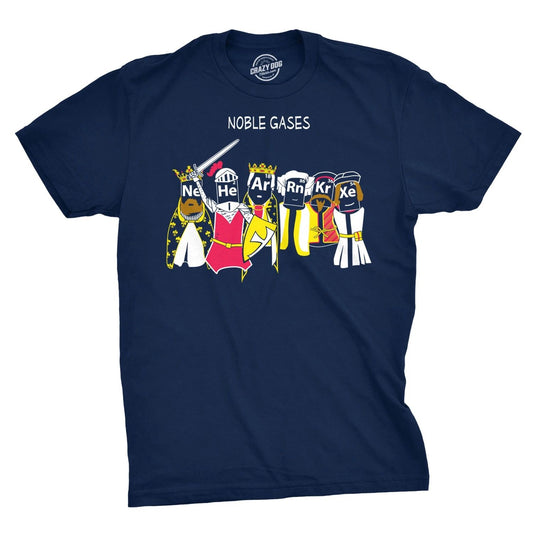 Mens Noble Gases Science T Shirt Funny Periodic Table Nerdy Graphic Tee Geeks