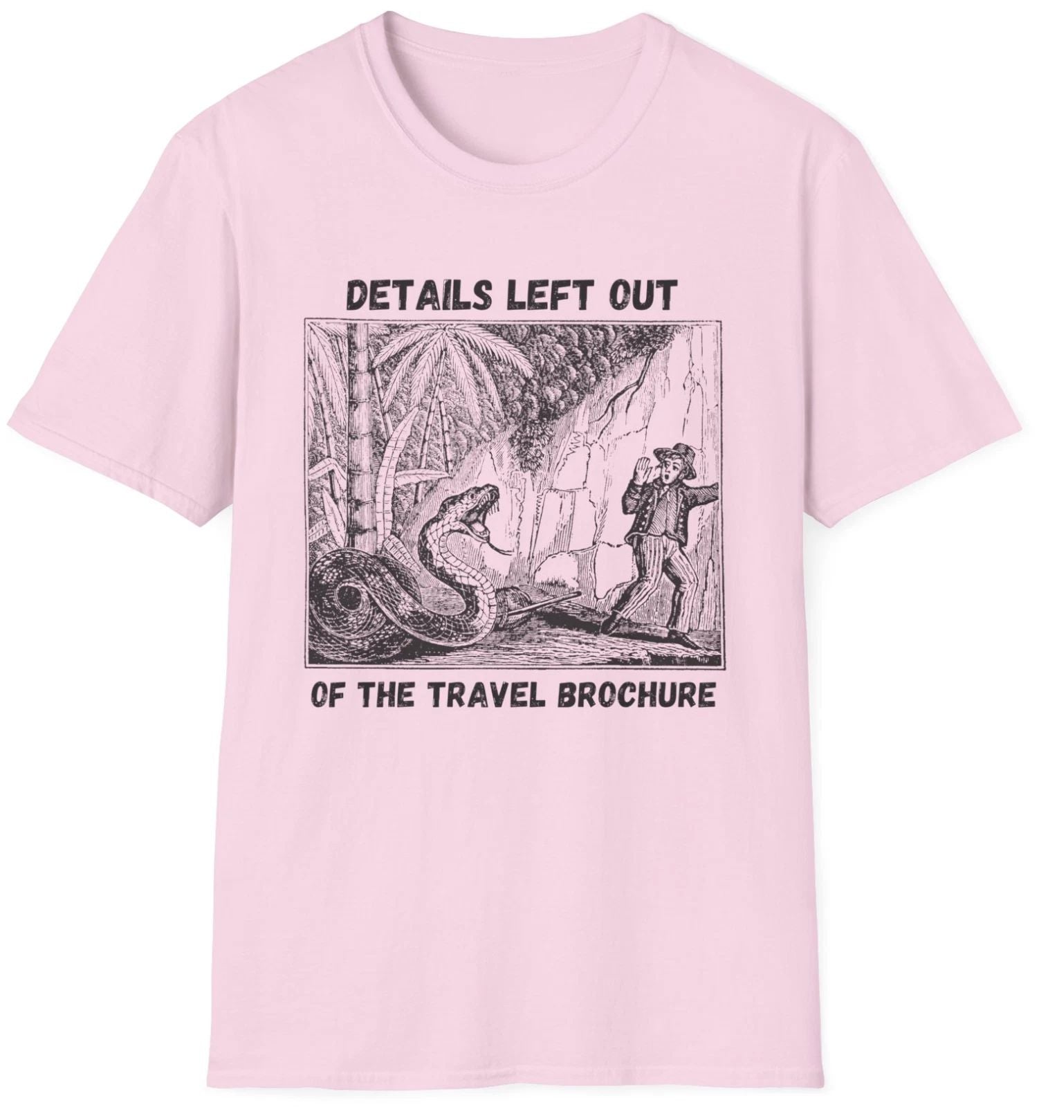 Travel Brochure T Shirt graphic tee Pink Size M