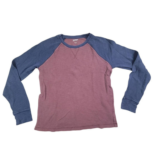 Arizona Jean T-Shirt Mens Large Red Blue 100% Cotton Knit Raglan Sleeve Pullover