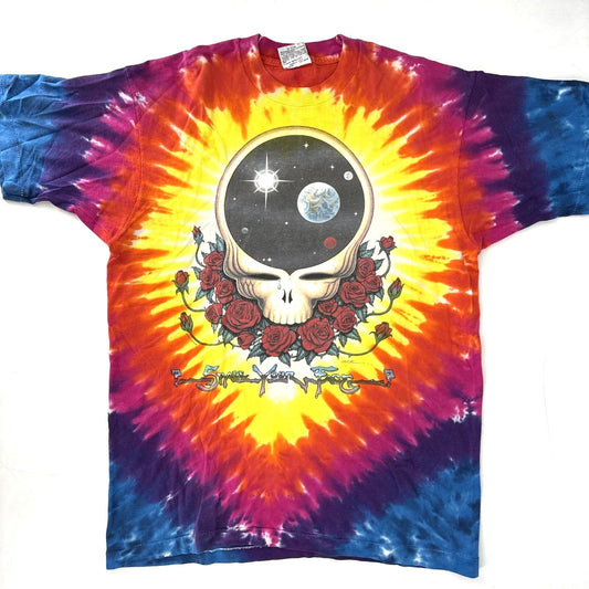 Vintage Grateful Dead Liquid Blue Space your Face Tie Dye T-Shirt Size Mens L
