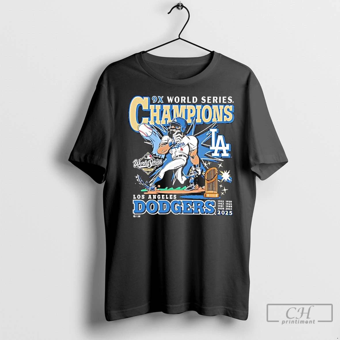 Classic 9x World Series Champions La Dodgers Player Cartoon