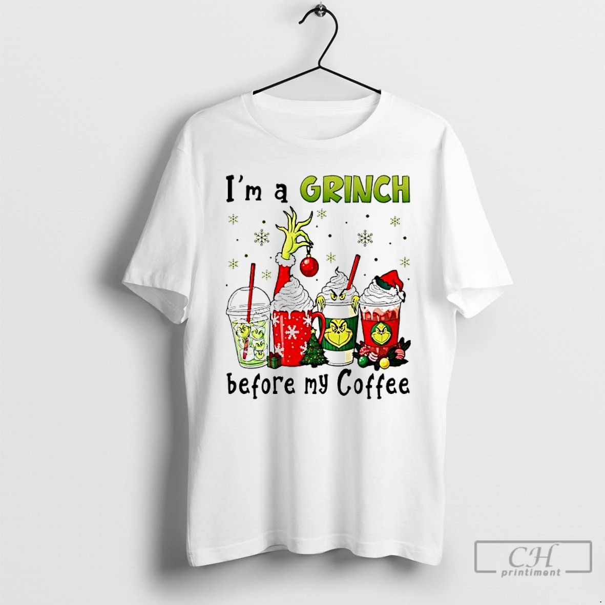 Premium Im A Grinch Before My Coffee Christmas T Shirts