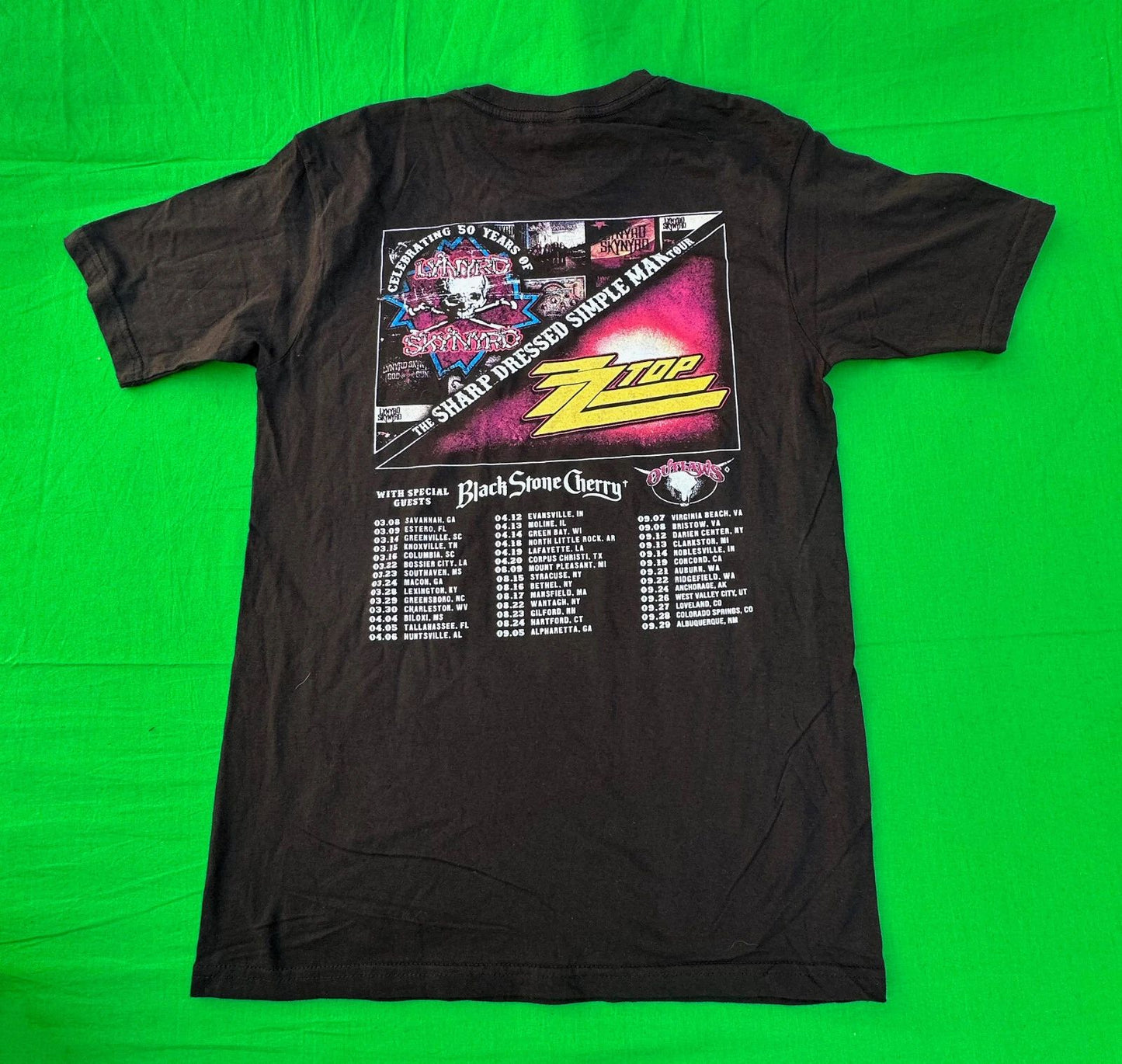 ZZ Top Lynyrd Skynyrd The Sharp Dressed Simple Man Tour Men's T-Shirt Size M.