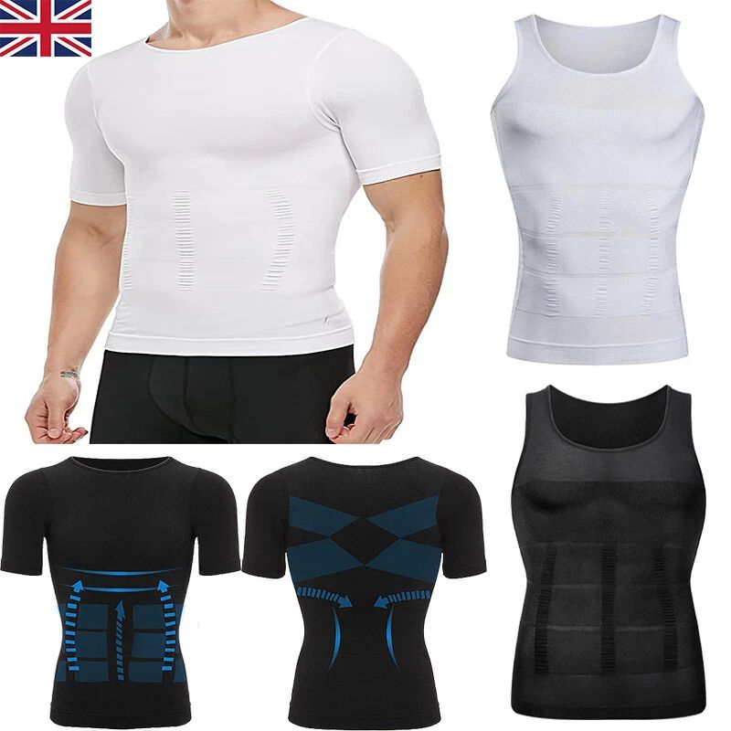 Men Belly Chest Compression Vest T Shirt Slimming Body Shaper Shapewear Tank Top