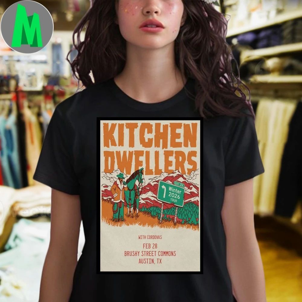 Original Kitchen Dwellers Empire Garage Austin Tx Feb 28 2026 Poster T-Shirt