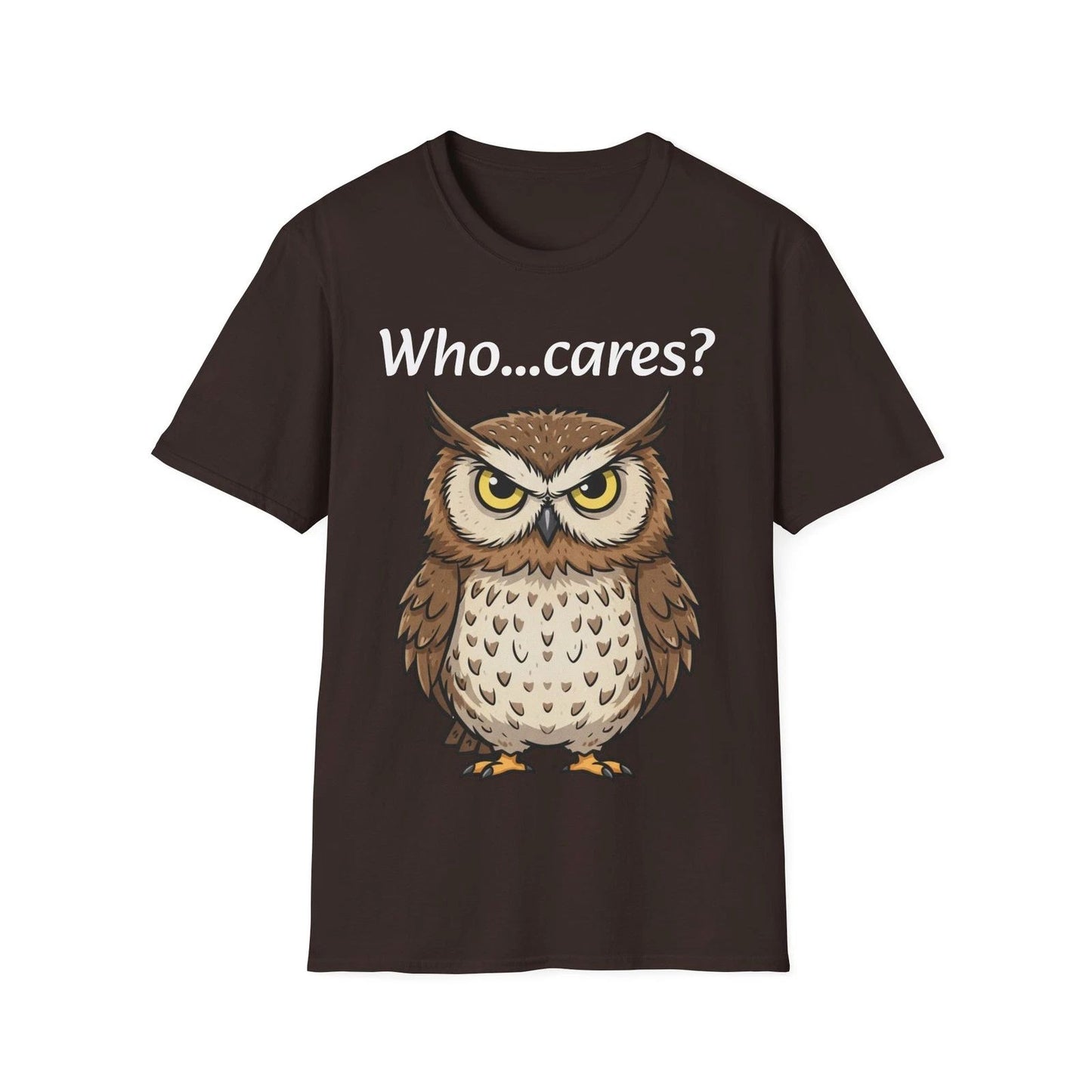 Who Cares? Owl Unisex Softstyle T-Shirt, Funny Gift, Casual Wear, Animal [...]
