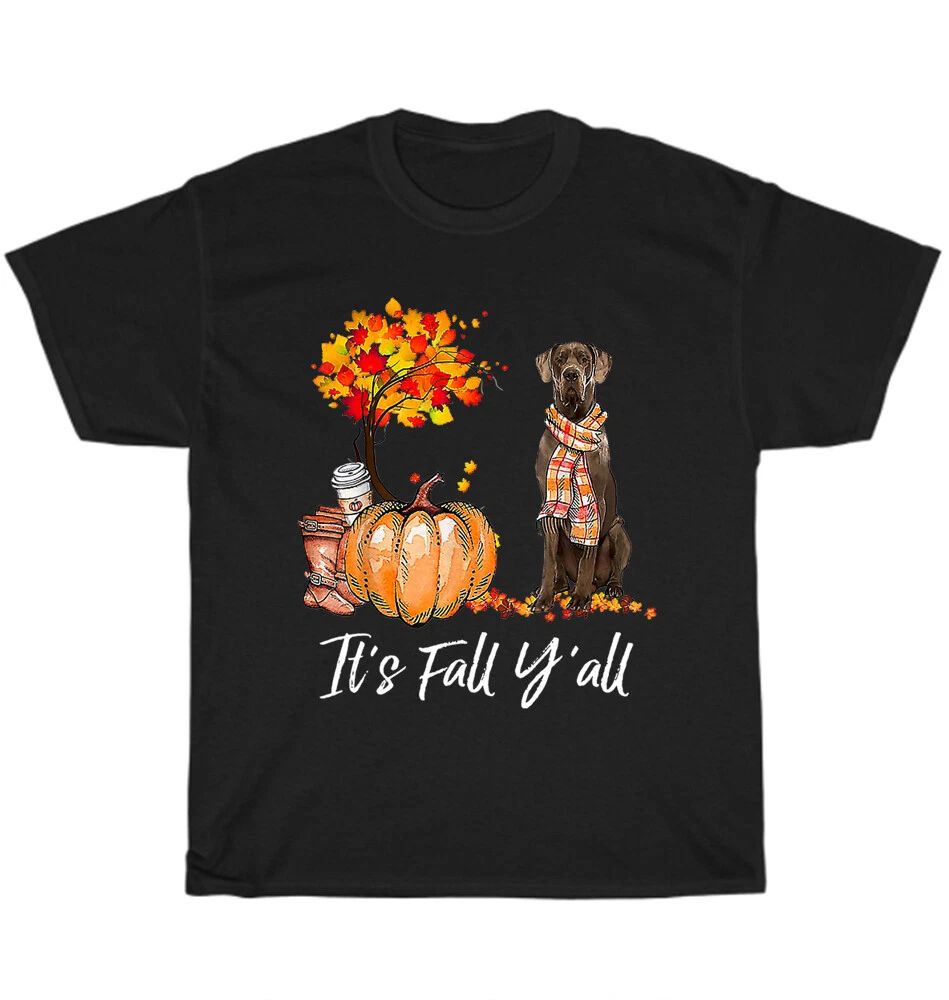 It's Fall Y'all Great Dane Dog Lover Thanksgiving Halloween T-Shirt Unisex Gift