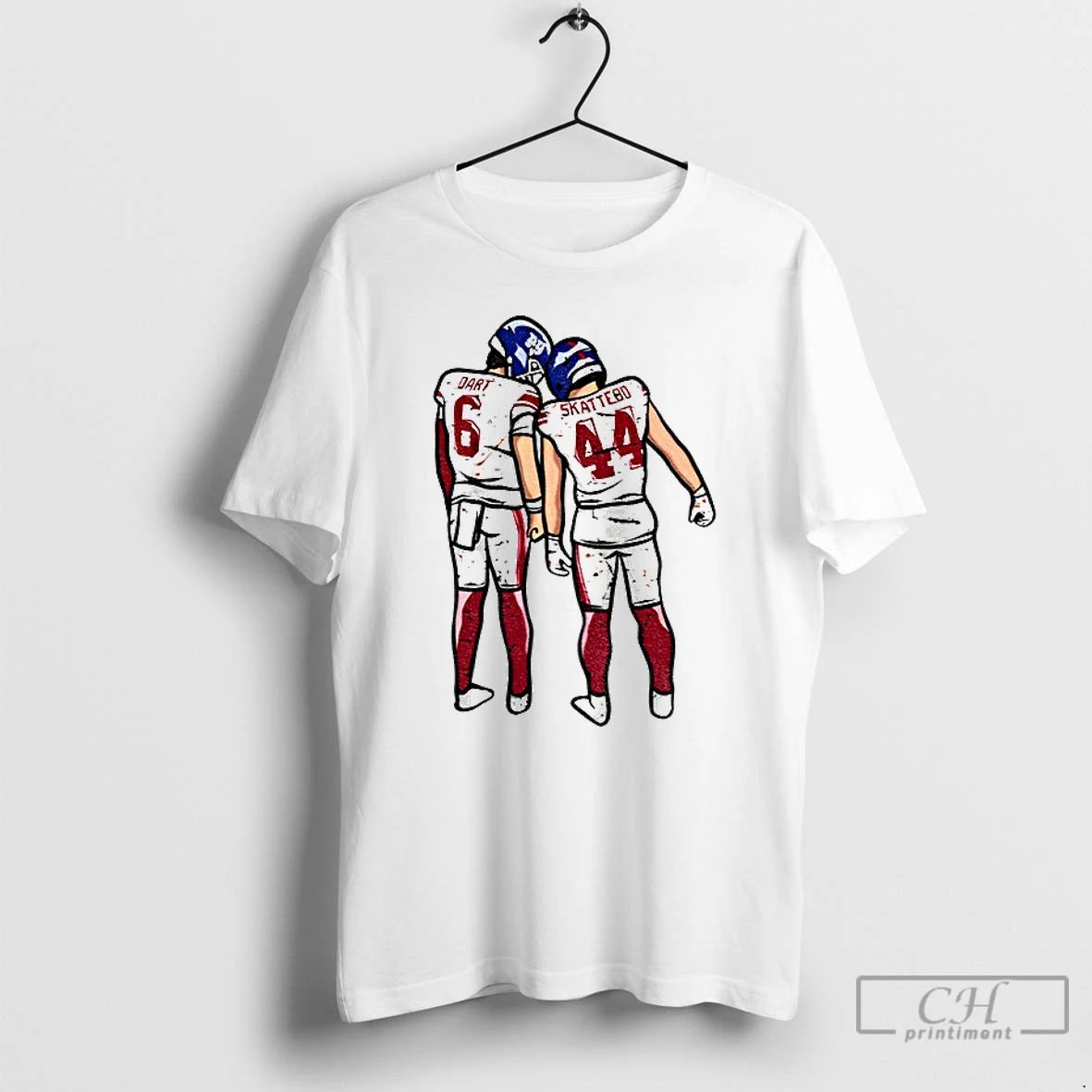 Premium Jaxson Dart Cam Skattebo New York Football Players Pose T Shirts
