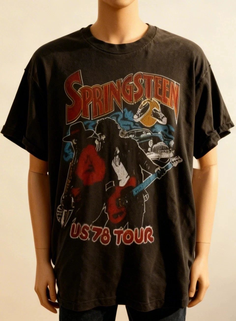 Vintage BRUCE SPRINGSTEEN 1978 Tour Black Unisex T shirt S-5XL