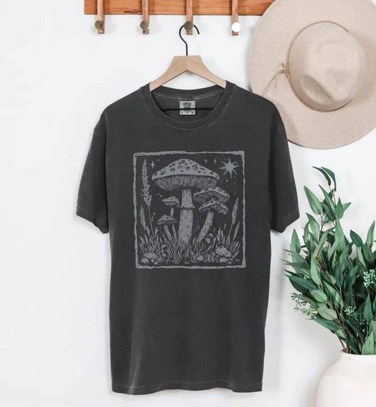 Boho Psychedelic Mushrooms Comfort Tee Hippie Aesthetic Soft Gift