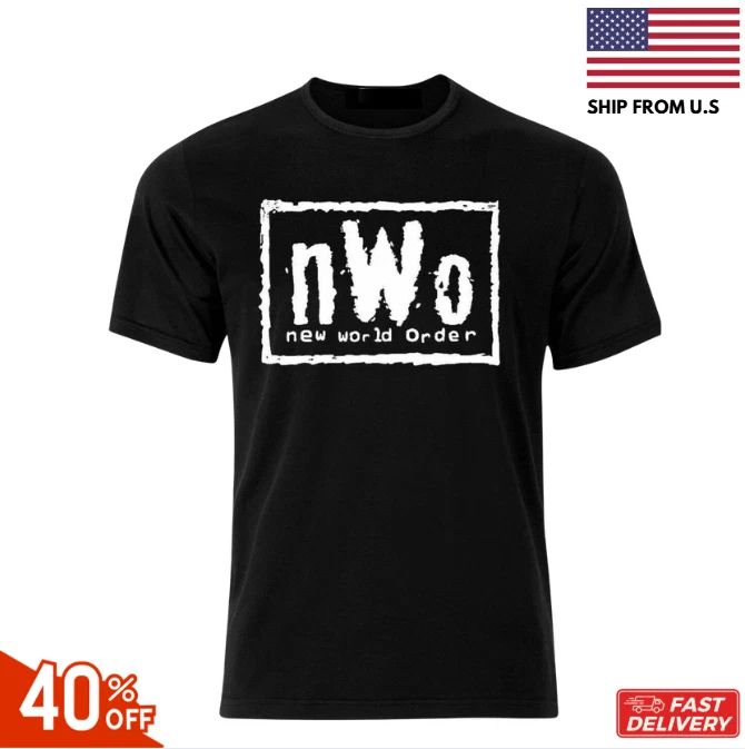 New World Order T-Shirt nWo Logo WCW Professional Wrestling T Shirt Tee reprint
