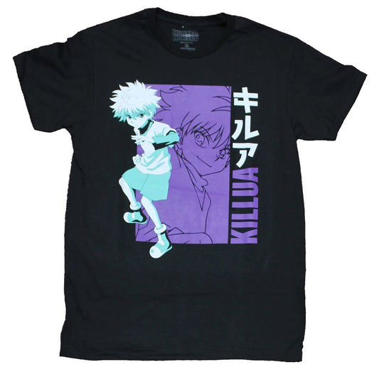 Hunter X Hunter Mens T-Shirt -Killua Purple Aqua Box Stance