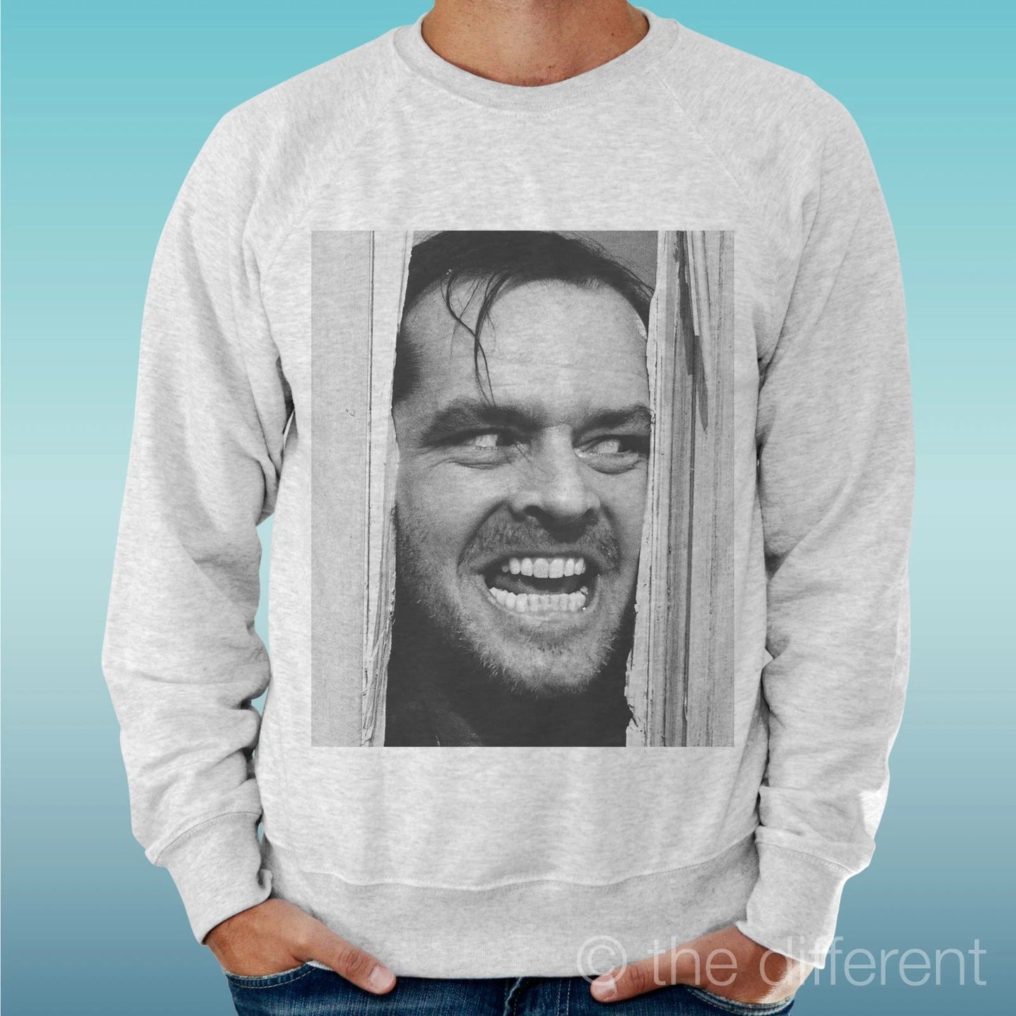 Felpa Man Light Sweater Light Grey " Jack Nicholson Shining Film "