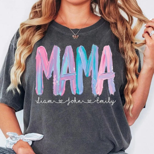 Mama Custom Name Shirt, Personalized Mom Shirt, Mothers Day Gift S-3XL