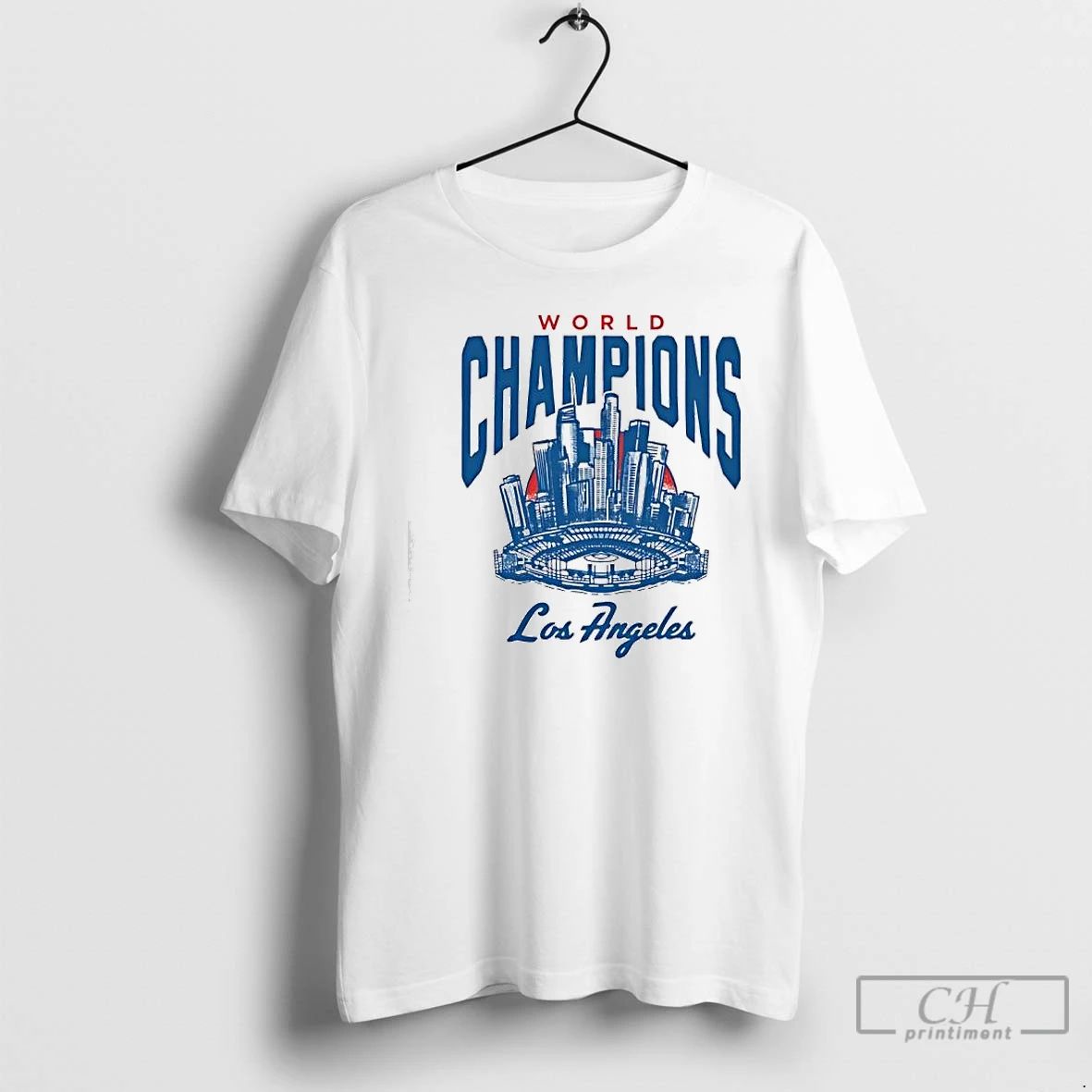 Premium World Champions Los Angeles Dodgers Skyline Baseball T Shirts