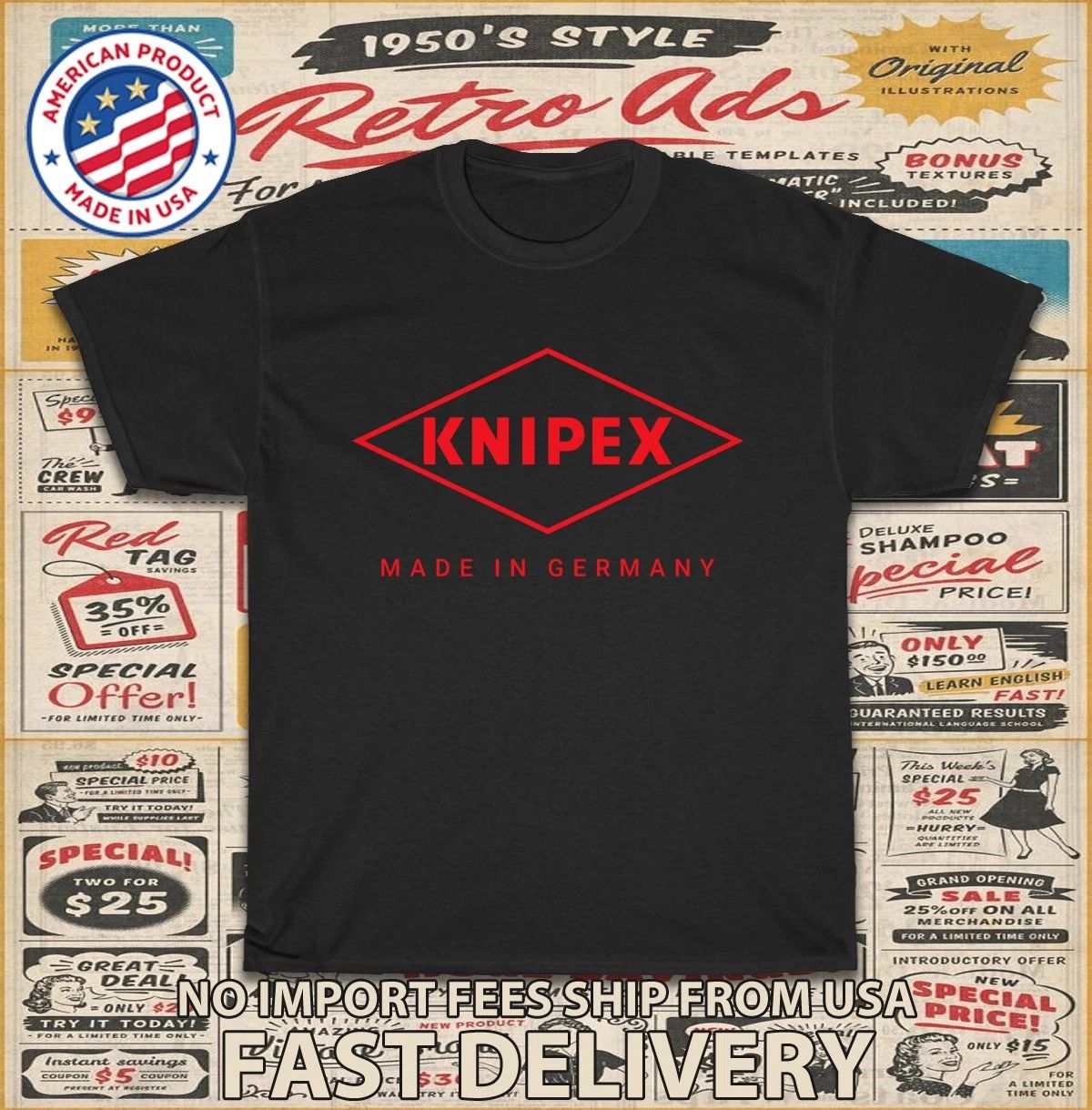 New Tee Shirt Knipex Tools Made In Germany Logo Men's T-Shirt American T-Shirt