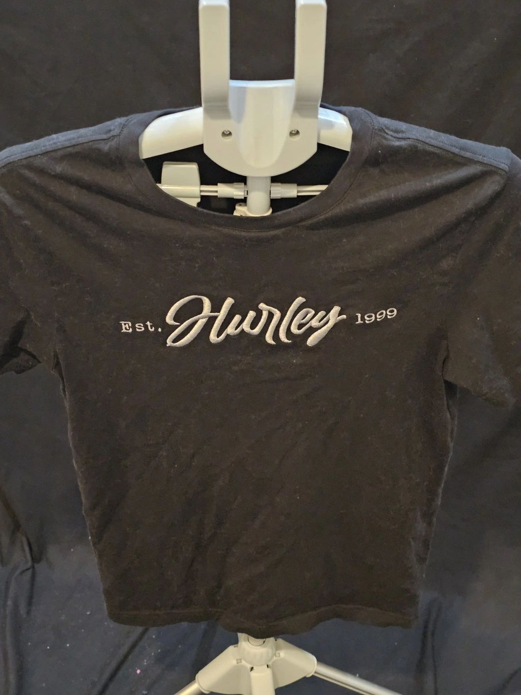 Hurley Black Short Sleeve T-Shirt SM Graphic Tagless Skate Surf Streetwear 1999