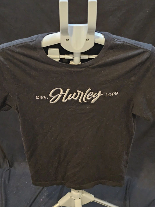 Hurley Black Short Sleeve T-Shirt SM Graphic Tagless Skate Surf Streetwear 1999