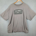 Columbia T Shirt Men 2XL Taupe Cotton Graphic Print Sepollout Logo Everyday Wear