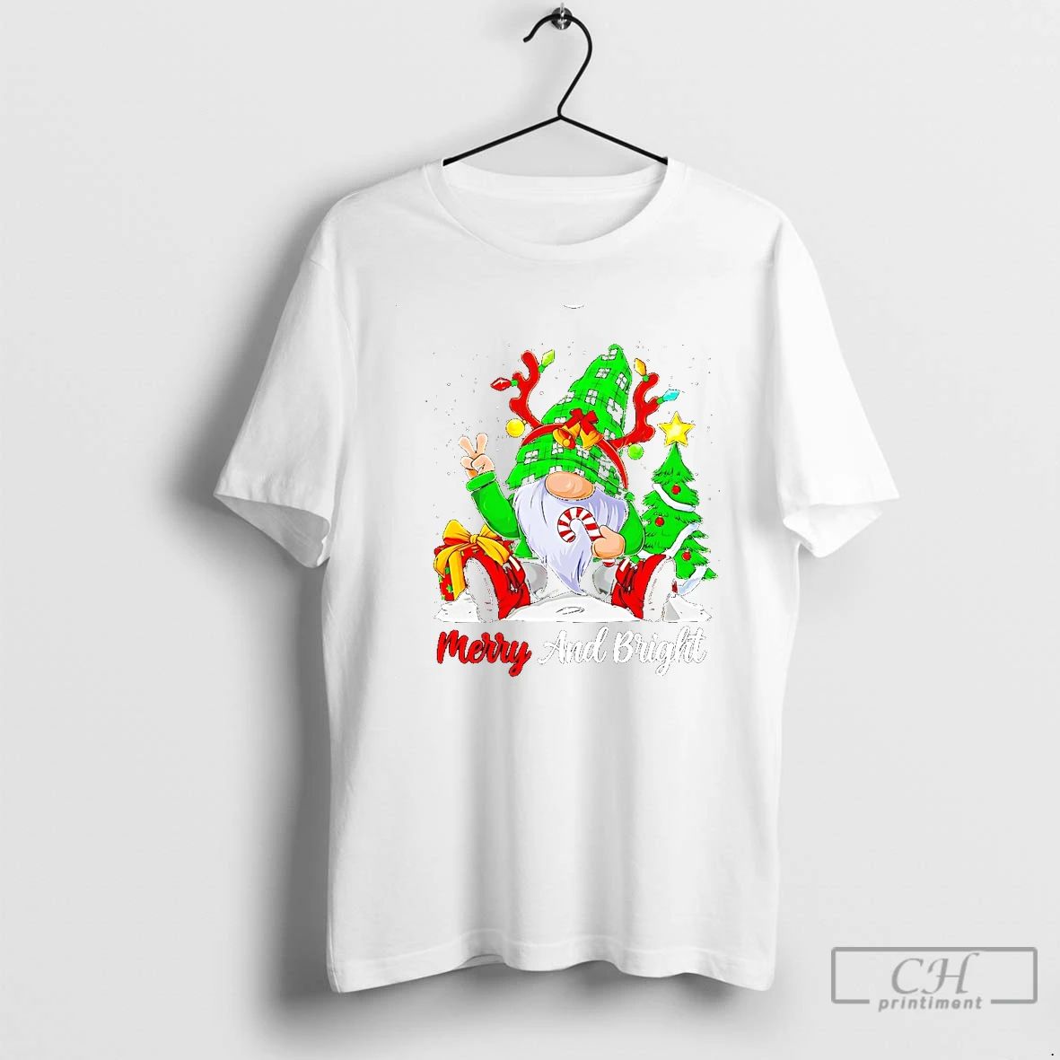 Classic Gnome Merry And Bright Christmas T Shirts
