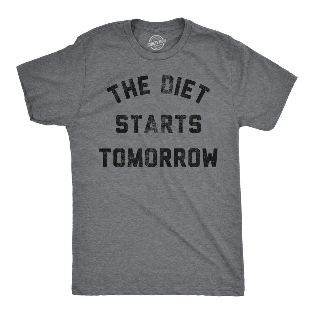 Mens Funny T Shirts The Diet Starts Tomorrow Sarcastic Food Novelty Tee for Men
