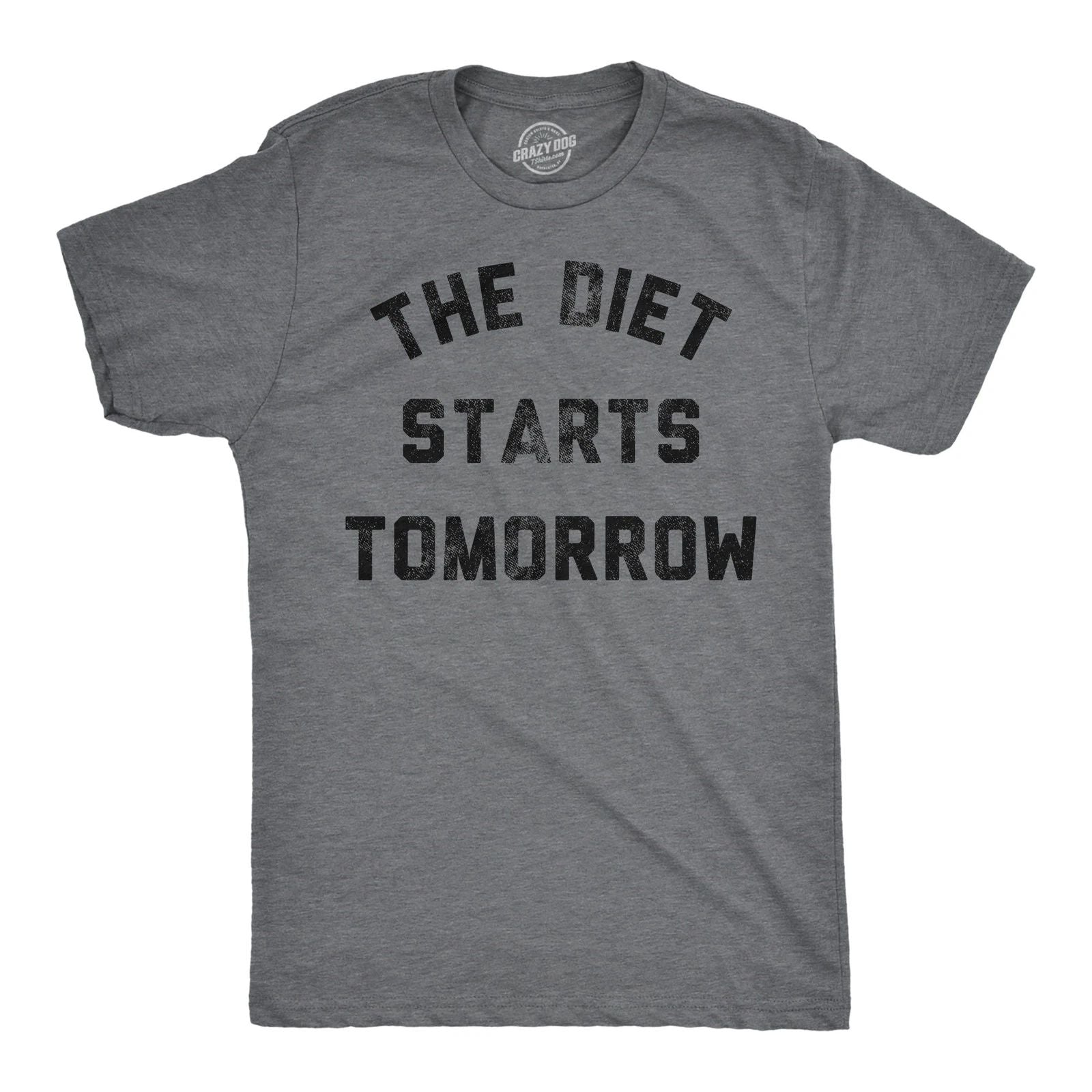 Mens Funny T Shirts The Diet Starts Tomorrow Sarcastic Food Novelty Tee for Men