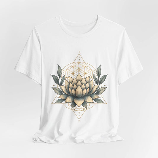 Lotus Flower Graphic Tee, Boho T-Shirt, Unisex Casual Wear, Gift for Yoga Lovers