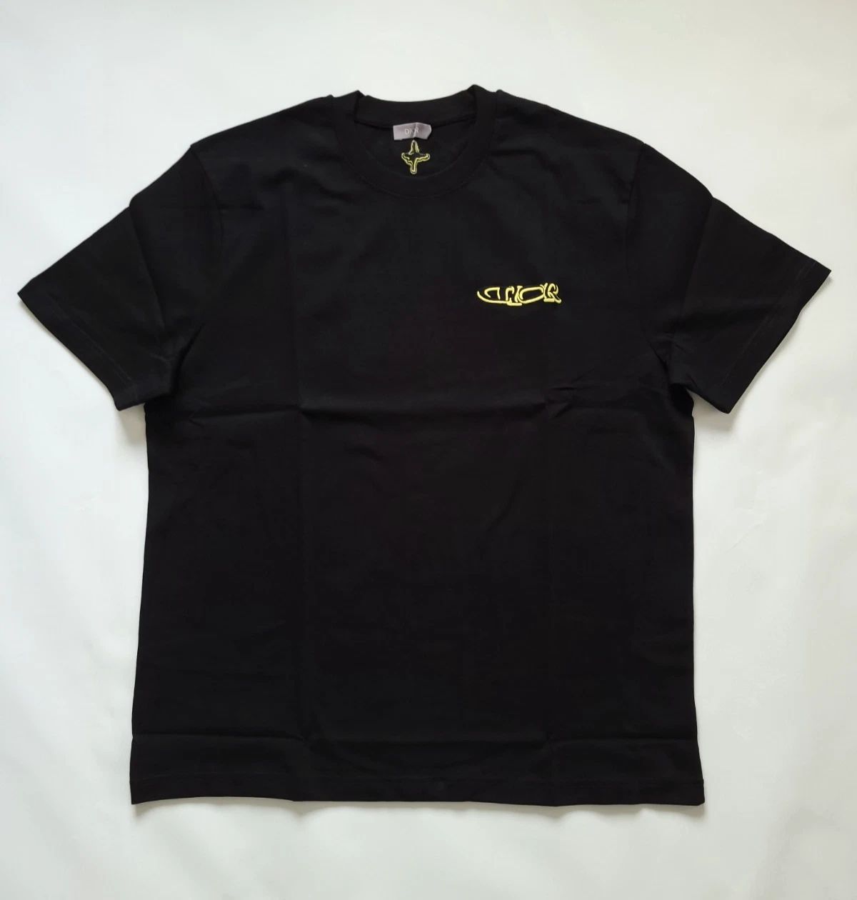 Dior Men's Authentic Black Embroidered Logo T-Shirt Size 2XL