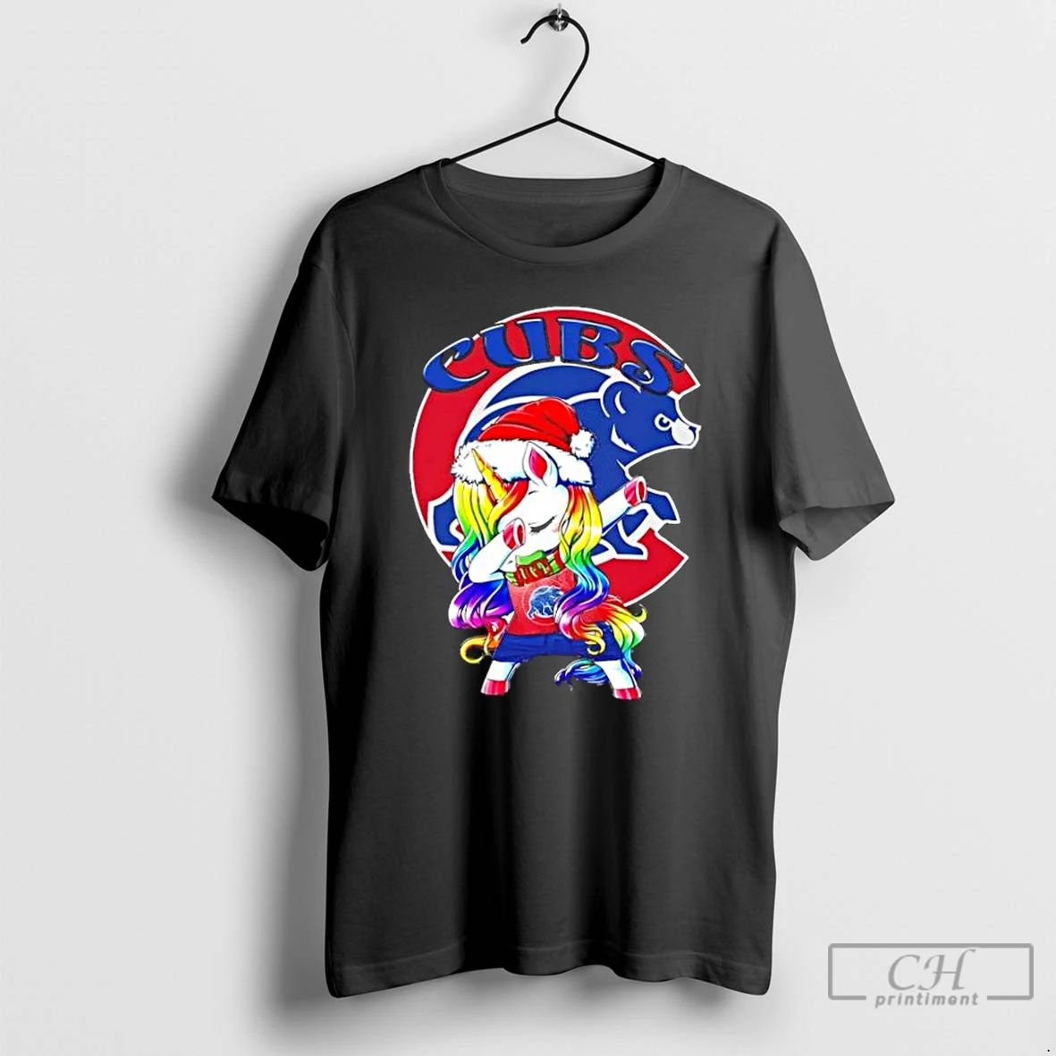 Classic Chicago Cubs X Unicorn Santa Hat Dabbing Merry Christmas T Shirts