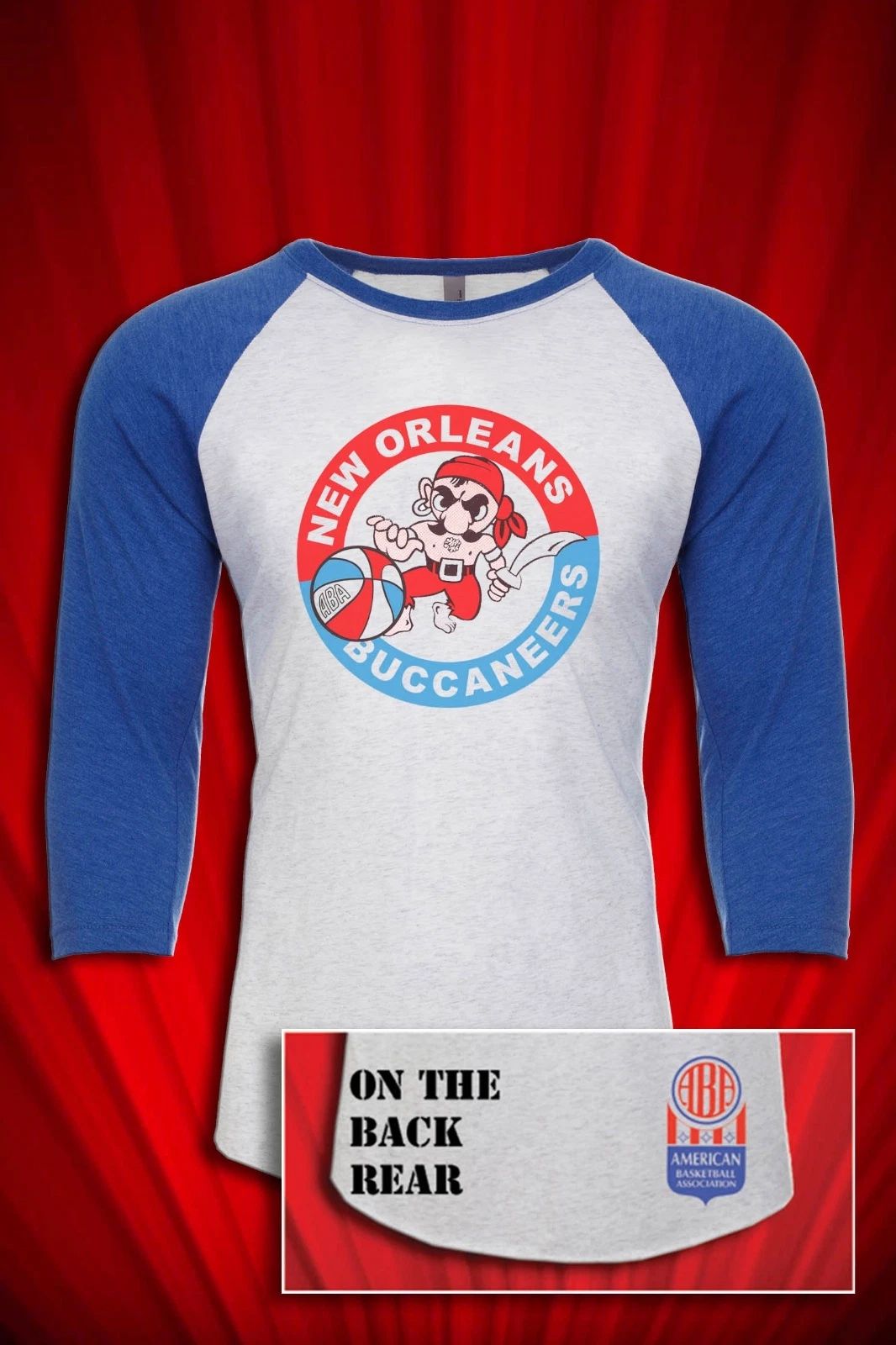 New Orleans Buccaneers Vintage 1970s ABA Basketball Tee T-SHIRT FREE S&H Defunct