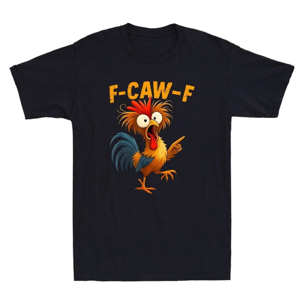 F Caw F Rooster Funny Bird Fcawf Chicken Whisperer Fawk Off Retro Men's T-Shirt