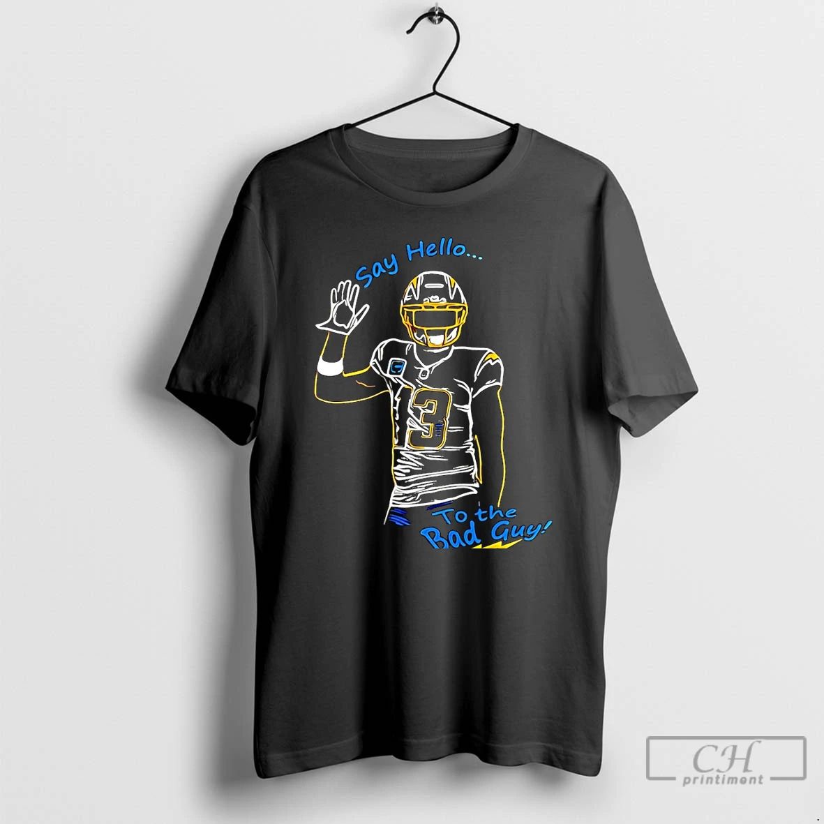Premium Keenan Allen Los Angeles Chargers Say Hello To The Bad Guy Christmas T Shirts